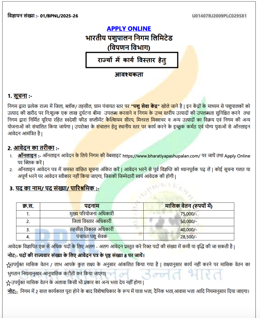 BPNL Jobs Notification 2025